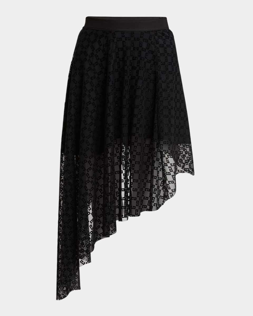Asymmetric 4G Mesh Skirt